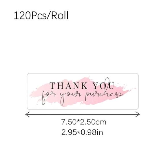 x120 "Thank you for your purchase"  sticker shipping supplies - Picture 2 of 2